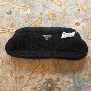 Prada ladies black clutch handbag